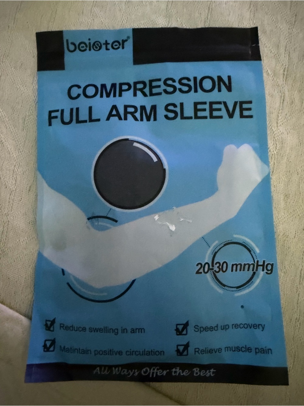 Beister Compression Full Arm Sleeve - Black